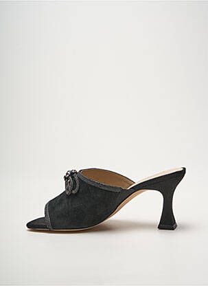 Mules/sabots tissage satiné talon de 7 à 9cm noir CAPRICE femme
