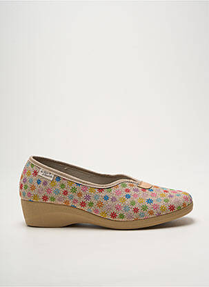 Chaussons/pantoufles bout rond talon plat jusqu'à 3cm beige LA MAISON DE L'ESPADRILLE femme