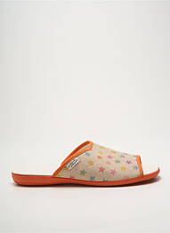 Mules/sabots tissage satiné talon plat jusqu'à 3cm orange LA MAISON DE L'ESPADRILLE femme