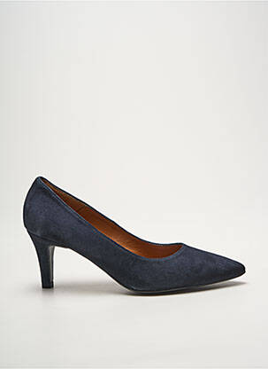 Escarpins type de semelle amortissante talon de 7 à 9cm bleu AUX CAPUCINES femme