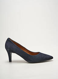 Escarpins type de semelle amortissante talon de 7 à 9cm bleu AUX CAPUCINES femme