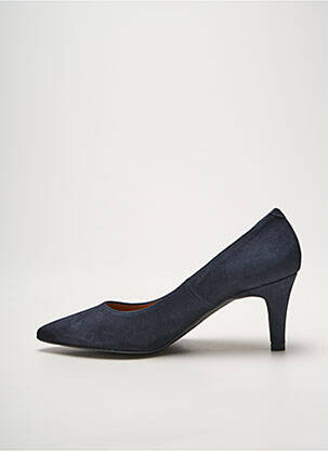 Escarpins type de semelle amortissante talon de 7 à 9cm bleu AUX CAPUCINES femme
