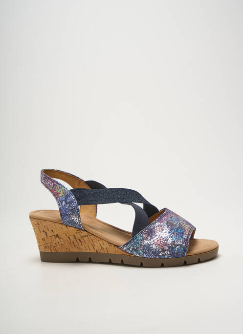 Sandales/nu pieds tissage satiné talon de 7 à 9cm bleu GABOR femme