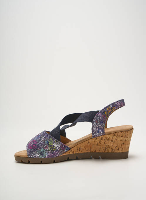 Sandales/nu pieds tissage satiné talon de 7 à 9cm bleu GABOR femme