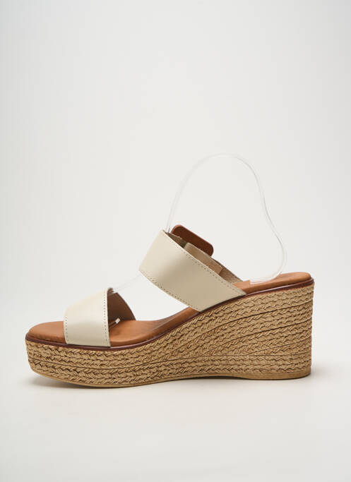 Mules/sabots talon compensé talon de 7 à 9cm beige EVA FRUTOS femme