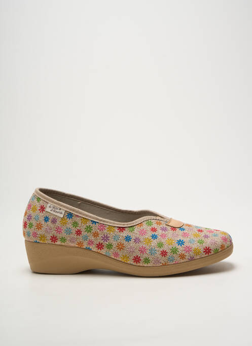 Chaussons/pantoufles bout rond talon plat jusqu'à 3cm beige LA MAISON DE L'ESPADRILLE femme