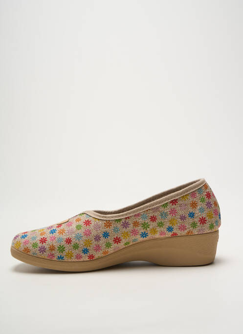 Chaussons/pantoufles bout rond talon plat jusqu'à 3cm beige LA MAISON DE L'ESPADRILLE femme