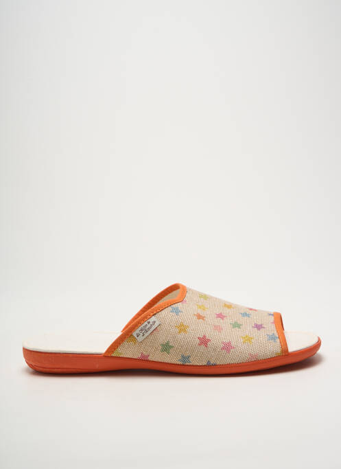 Mules/sabots tissage satiné talon plat jusqu'à 3cm orange LA MAISON DE L'ESPADRILLE femme