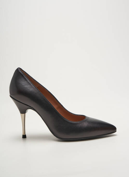 Escarpins tissage satiné talon de 7 à 9cm noir AUX CAPUCINES femme