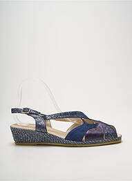 Sandales/nu pieds tissage satiné talon de 4 à 6cm bleu SPIFFY femme