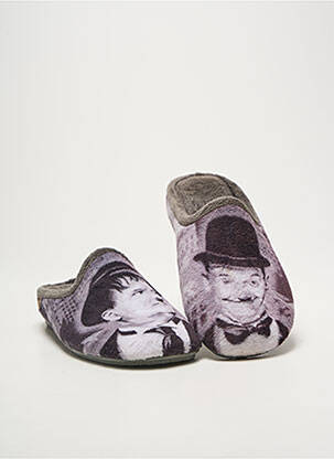 Chaussons/pantoufles bout rond bout rond gris LA MAISON DE L'ESPADRILLE unisexe