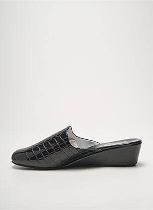 Chaussons/pantoufles semelle extérieure cuir talon de 4 à 6cm noir EREL femme