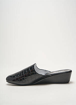 Chaussons/pantoufles semelle extérieure cuir talon de 4 à 6cm noir EREL femme