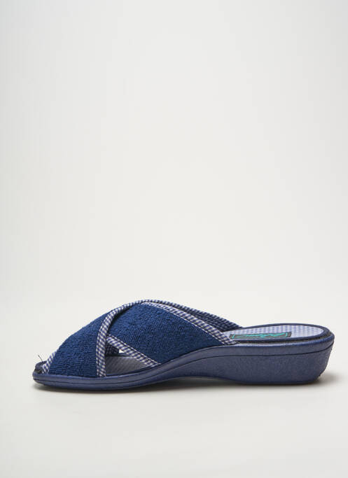 Mules/sabots bout ouvert talon plat jusqu'à 3cm bleu WAPITI femme