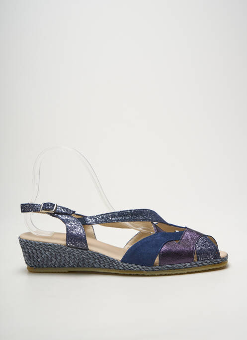 Sandales/nu pieds tissage satiné talon de 4 à 6cm bleu SPIFFY femme