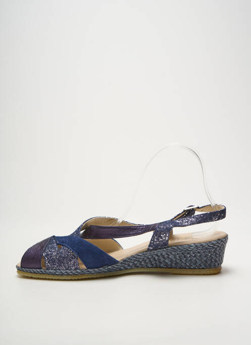 Sandales/nu pieds tissage satiné talon de 4 à 6cm bleu SPIFFY femme