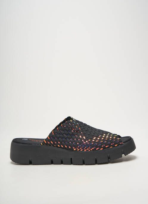 Mules/sabots tissage satiné talon de 4 à 6cm noir BERNIE MEV femme