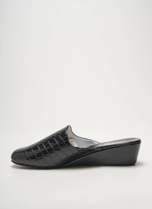 Chaussons/pantoufles semelle extérieure cuir talon de 4 à 6cm noir EREL femme