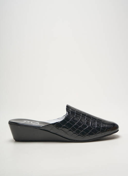Chaussons/pantoufles semelle extérieure cuir talon de 4 à 6cm noir EREL femme