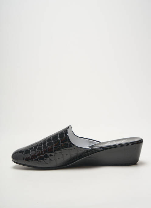 Chaussons/pantoufles semelle extérieure cuir talon de 4 à 6cm noir EREL femme