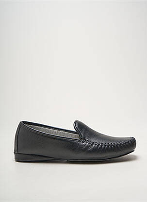 Chaussons/pantoufles tissage satiné bout carré noir HELLER homme