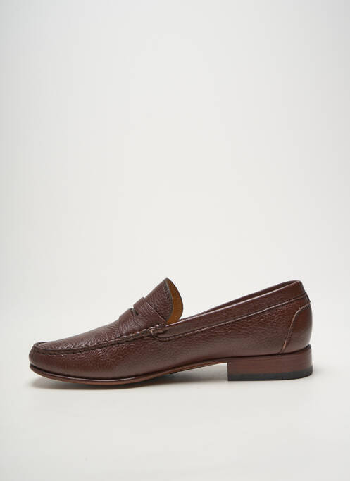 Mocassins matière lisse talon bas marron CAPONI homme