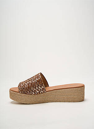 Mules/sabots tissage satiné talon de 4 à 6cm marron CARLA TORTOSA femme