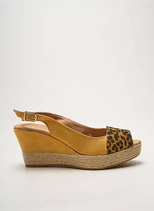 Sandales/nu pieds talon compensé talon de 7 à 9cm jaune EMMA femme