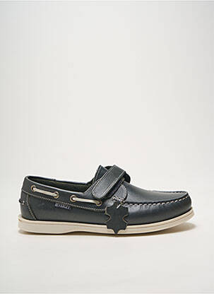 Chaussures bâteau tissage satiné bout rond bleu BEVERLEY homme
