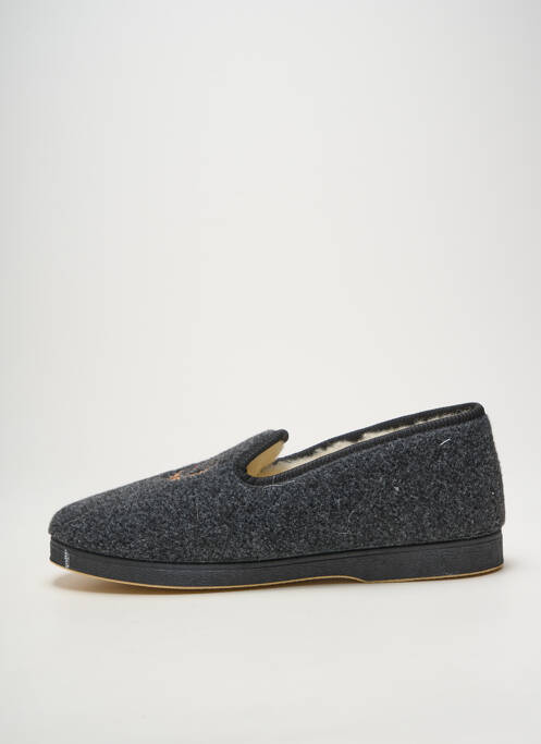 Chaussons/pantoufles bout rond bout rond gris SEMELFLEX homme