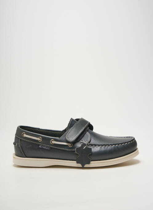 Chaussures bâteau tissage satiné bout rond bleu BEVERLEY homme