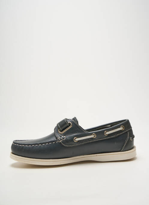Chaussures bâteau tissage satiné bout rond bleu BEVERLEY homme