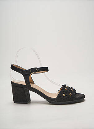 Sandales/nu pieds tissage satiné talon de 7 à 9cm noir D'CHICAS femme