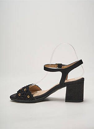 Sandales/nu pieds tissage satiné talon de 7 à 9cm noir D'CHICAS femme