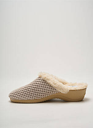 Chaussons/pantoufles bout rond talon de 4 à 6cm beige LA BANDE À MICH' femme