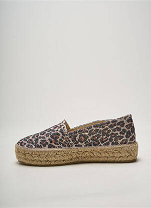 Espadrilles bout rond talon de 4 à 6cm beige LA MAISON DE L'ESPADRILLE femme