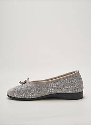Chaussons/pantoufles tissage satiné talon plat jusqu'à 3cm argent SEMELFLEX femme
