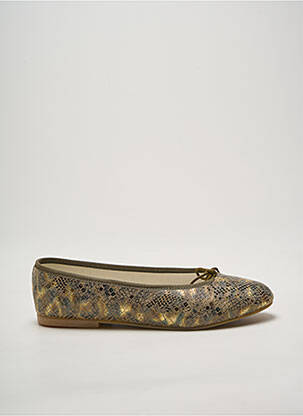Chaussons/pantoufles tissage satiné talon plat jusqu'à 3cm or HIRICA femme