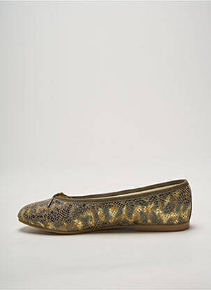 Chaussons/pantoufles tissage satiné talon plat jusqu'à 3cm or HIRICA femme