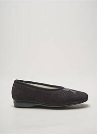 Chaussons/pantoufles bout rond talon plat jusqu'à 3cm noir EXQUISE femme