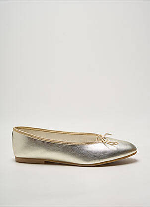 Ballerines tissage satiné talon plat jusqu'à 3cm or HIRICA femme