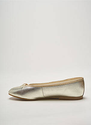 Ballerines tissage satiné talon plat jusqu'à 3cm or HIRICA femme