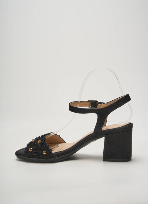 Sandales/nu pieds tissage satiné talon de 7 à 9cm noir DCHICAS femme