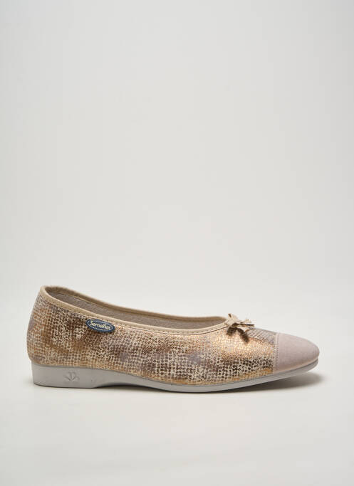 Chaussons/pantoufles tissage satiné talon plat jusqu'à 3cm or SEMELFLEX femme