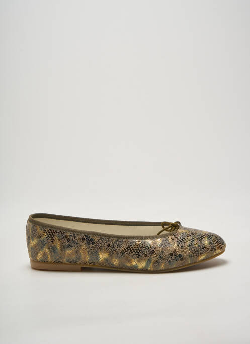 Chaussons/pantoufles tissage satiné talon plat jusqu'à 3cm or HIRICA femme