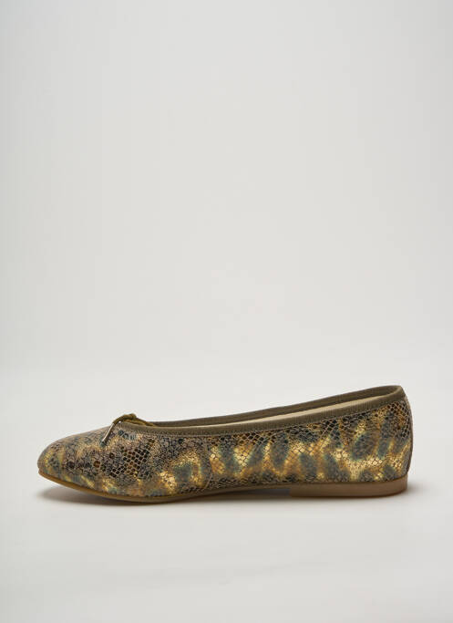 Chaussons/pantoufles tissage satiné talon plat jusqu'à 3cm or HIRICA femme