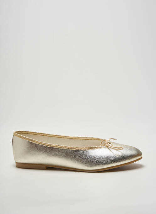 Ballerines tissage satiné talon plat jusqu'à 3cm or HIRICA femme