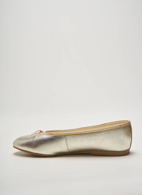 Ballerines tissage satiné talon plat jusqu'à 3cm or HIRICA femme