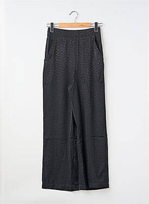 Pantalon droit tissage popeline taille normale noir BIZANCE femme