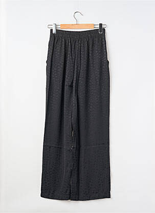 Pantalon droit tissage popeline taille normale noir BIZANCE femme
